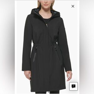 Karl Lagerfeld Women's Black Hooded Raincoat
